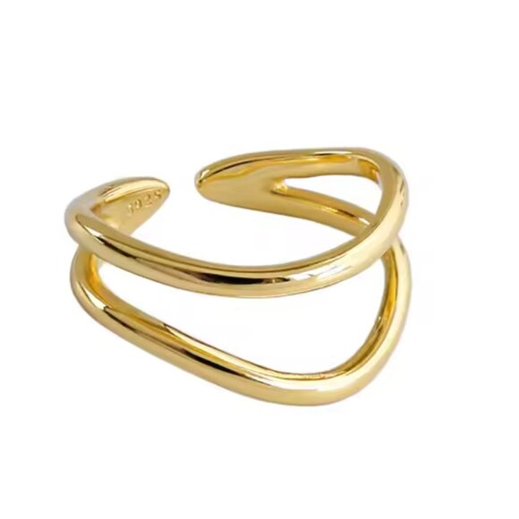Anthropologie | 14K Gold filled Adjustable Stacker Ring - Picture 4 of 5
